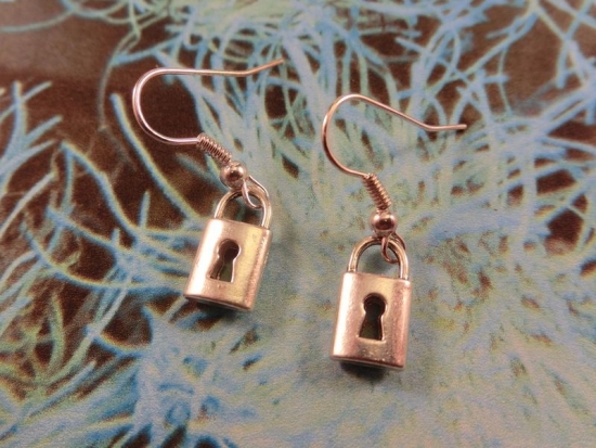 Schloss Ohrringe Vintage Optik Vorhängeschloss